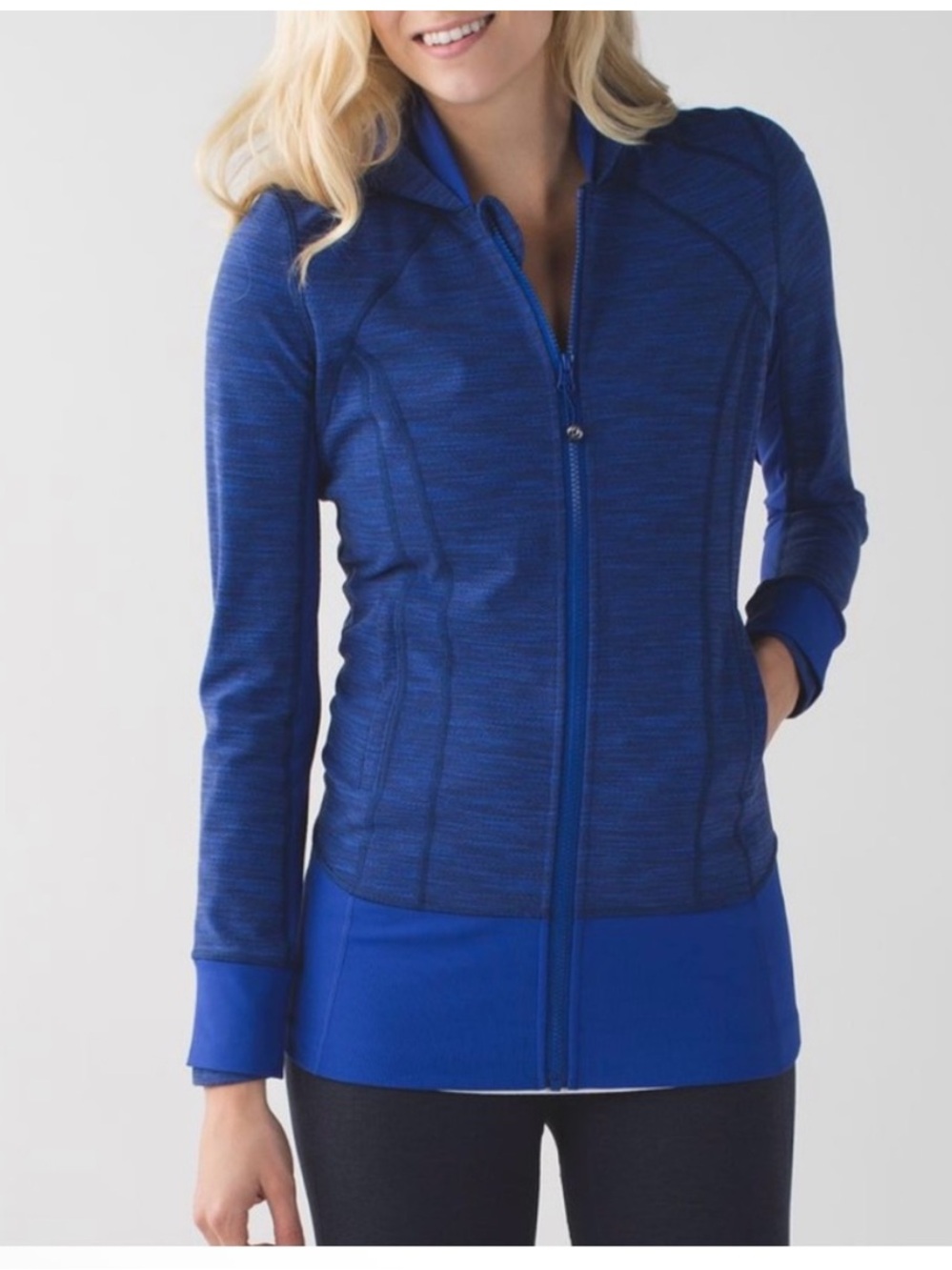 Lululemon | Daily Practice Casual Activewear Hoodie Space Dye Blue Jacket Size 2 - Picture 2 of 14